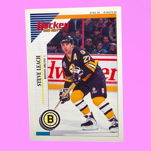1993-94 Panini Hockey Steve Leach Boston Bruins #5 Sticker - Picture 1 of 3